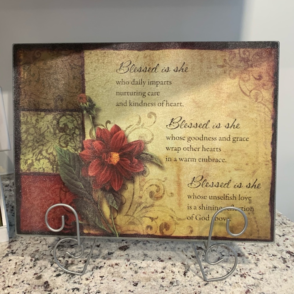 Glass “Bless is She” Cutting Board
